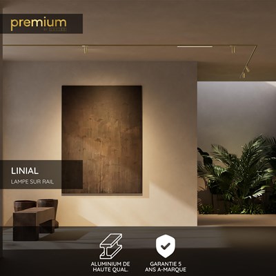 Lucide Premium LINIAL Rail apparent - Système de rail monophasé / Éclairage sur rail - Smart - 48V Track - 2 mètre - Champagne